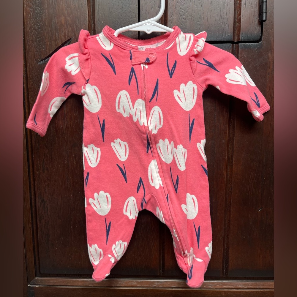 Carter's One Pieces | Carter's Tulip Sleep And Play | Color: Pink/White Size 3M